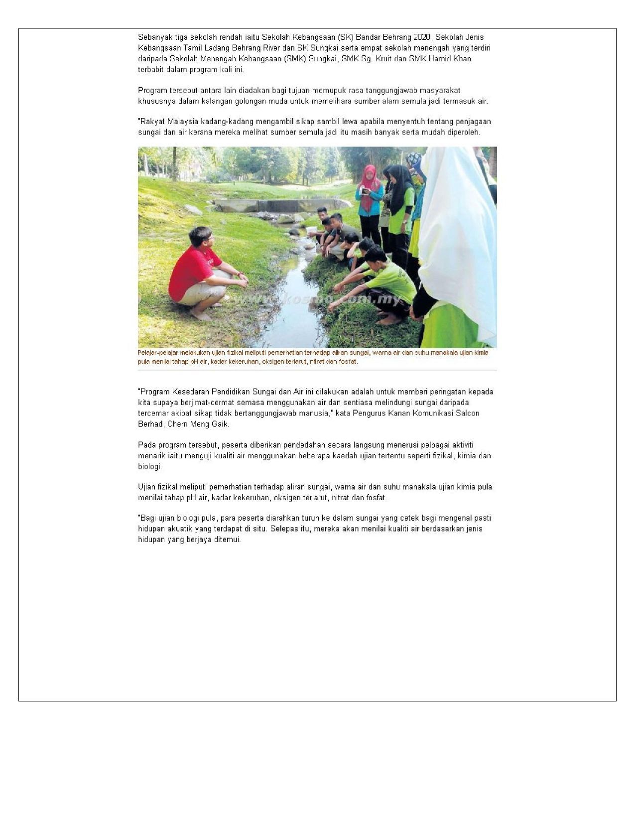 Suntik kesedaran menjaga air sungai 2